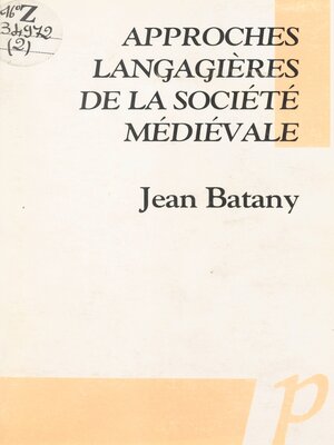 cover image of Approches langagières de la société médiévale